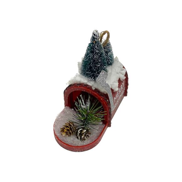 Merry Christmas Mailbox Ornament, Pine Tree Wreath Attachment Holiday Decor - Picture 3 of 8